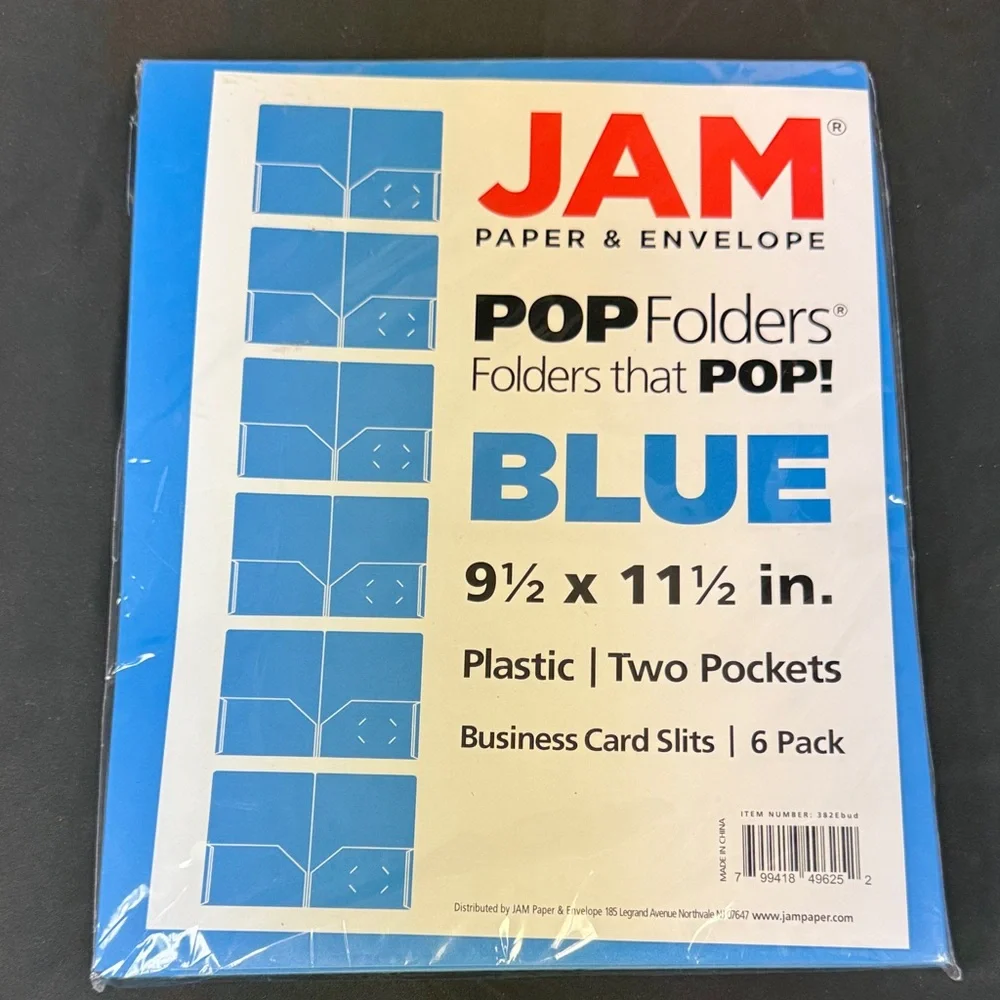 Blue POP Folders - 6 Pack